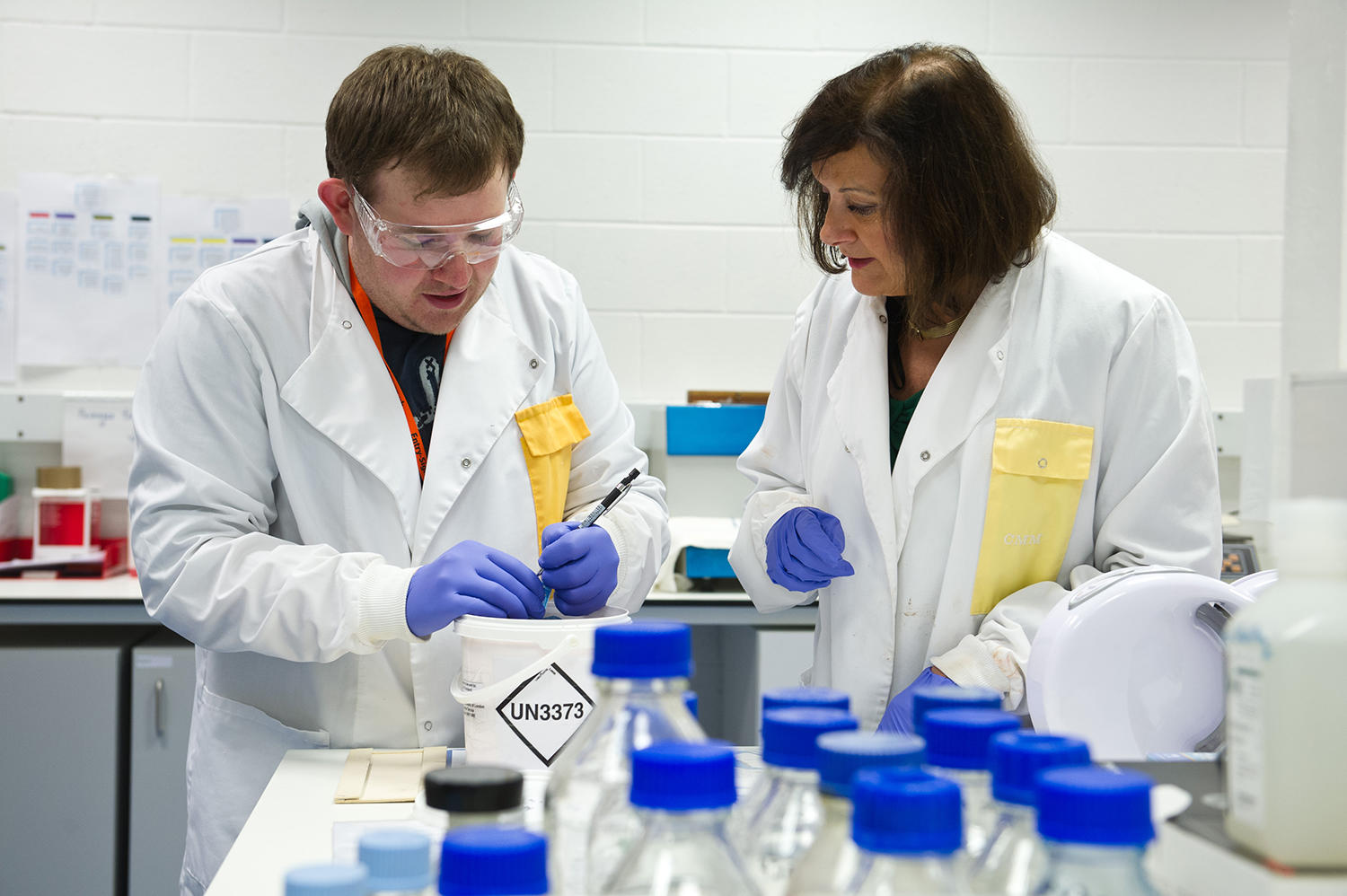 Professor Mary Sheppard with colleague in the Cardiac Risk in the Young (CRY) Centre for Cardiac Pathology Laboratory